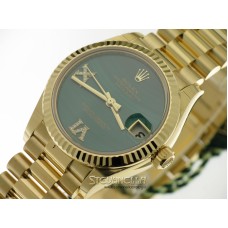 Rolex Datejust 31 ref. 278278-0004 oro giallo 18kt Malachite 6/9 diamanti President nuovo